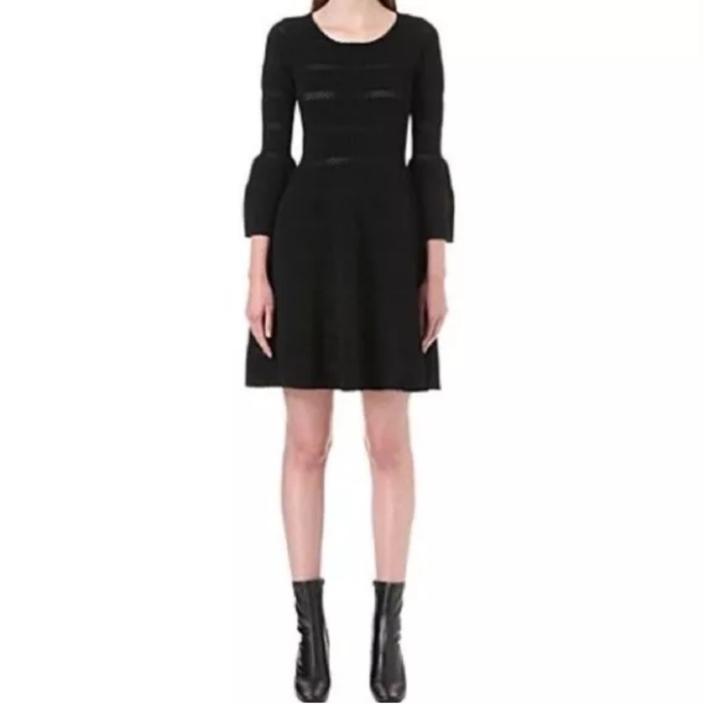 Sandro Paris Carmen Knit Black Dress